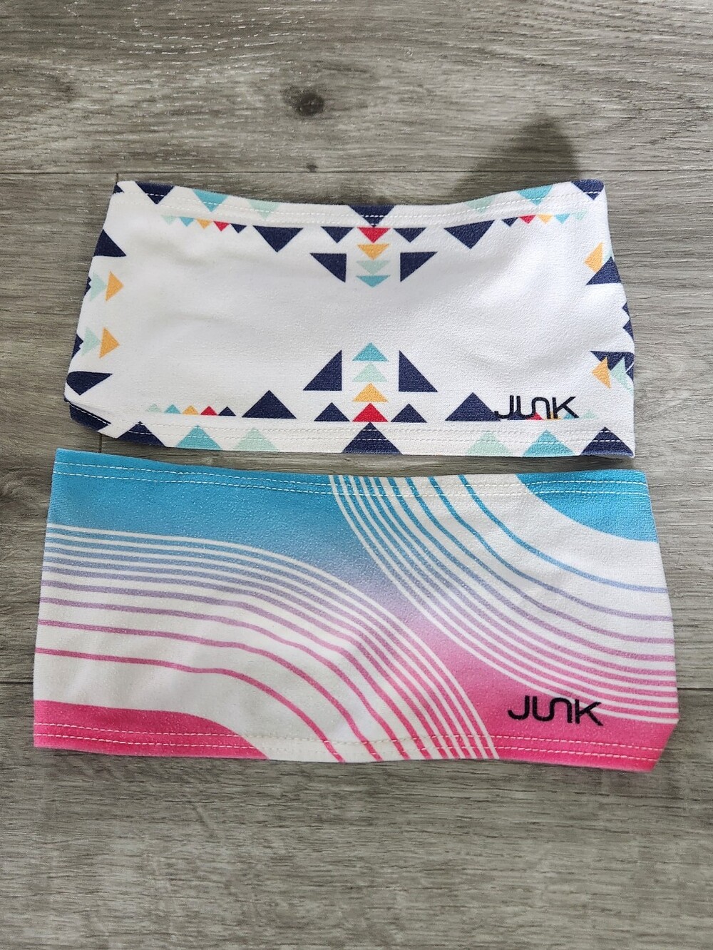Junk Headband Brands Junk Geometric White & Stripes Wide Band Headbands Lot Of 2